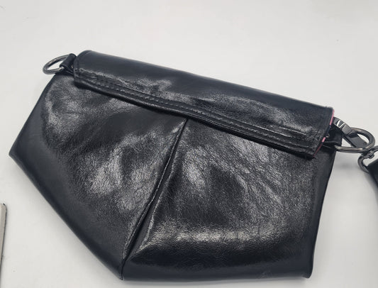 Skye Wristlet Large - Black Faux Leather