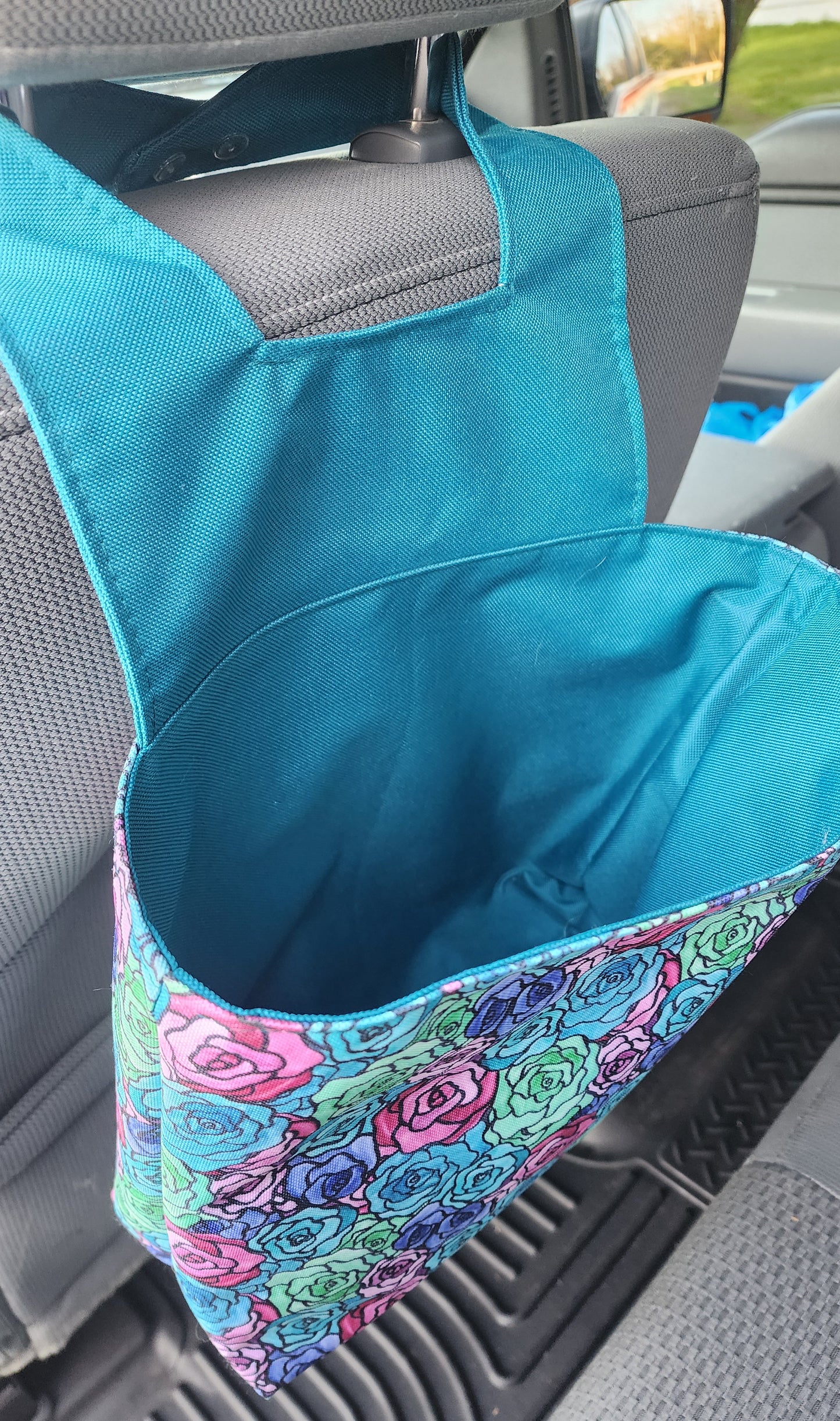 Car Trash Can - Stained Glass Roses