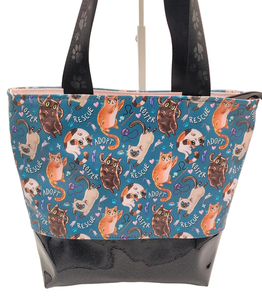 Tuesday Tote - Foster/Rescue/Adopt - Teal (Vinyl)