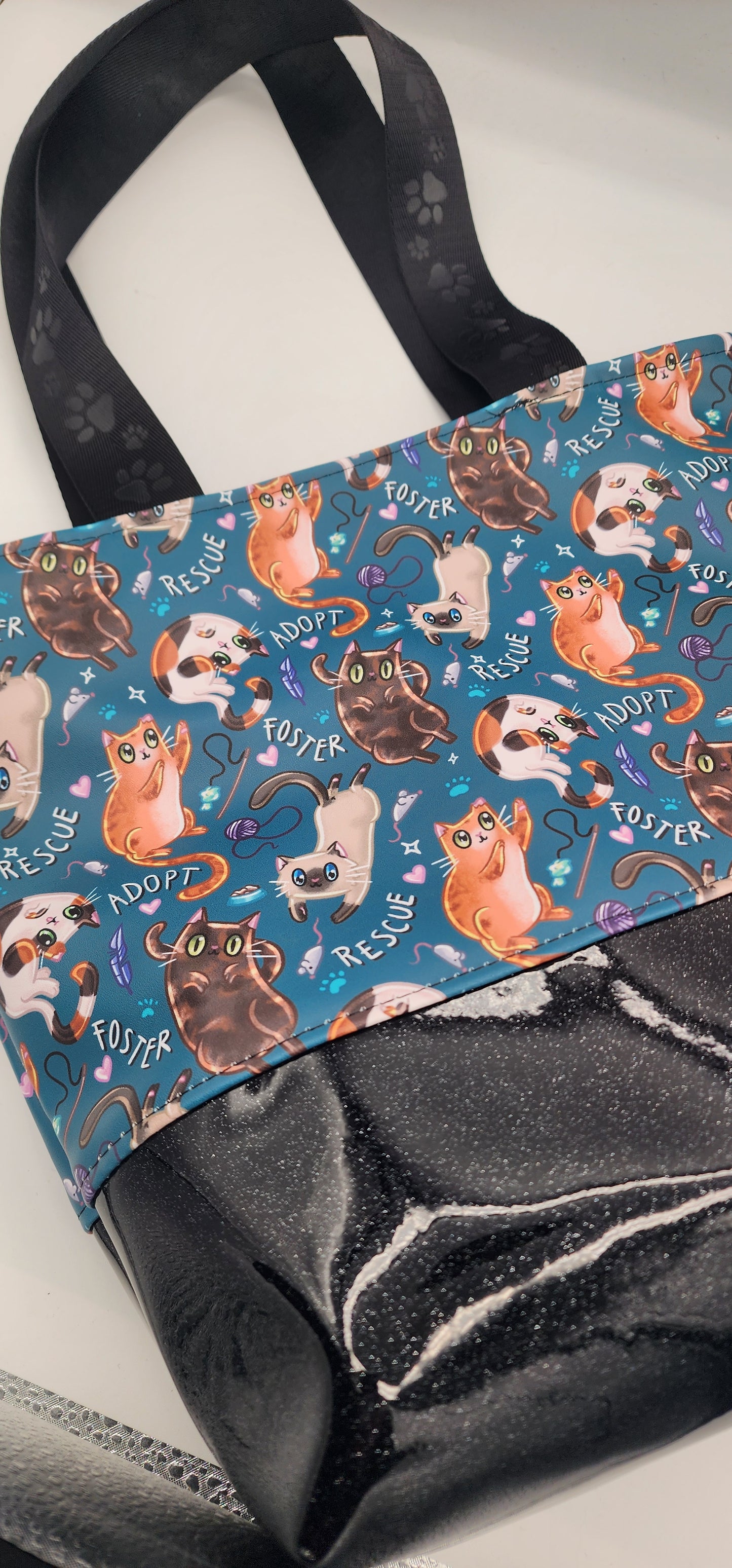 Tuesday Tote - Foster/Rescue/Adopt - Teal (Vinyl)