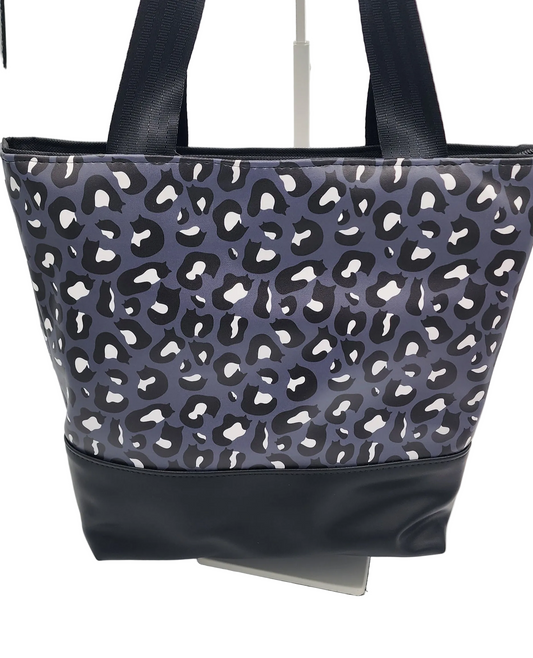 Tuesday Tote - Cat Leopard Light Grey (Vinyl)