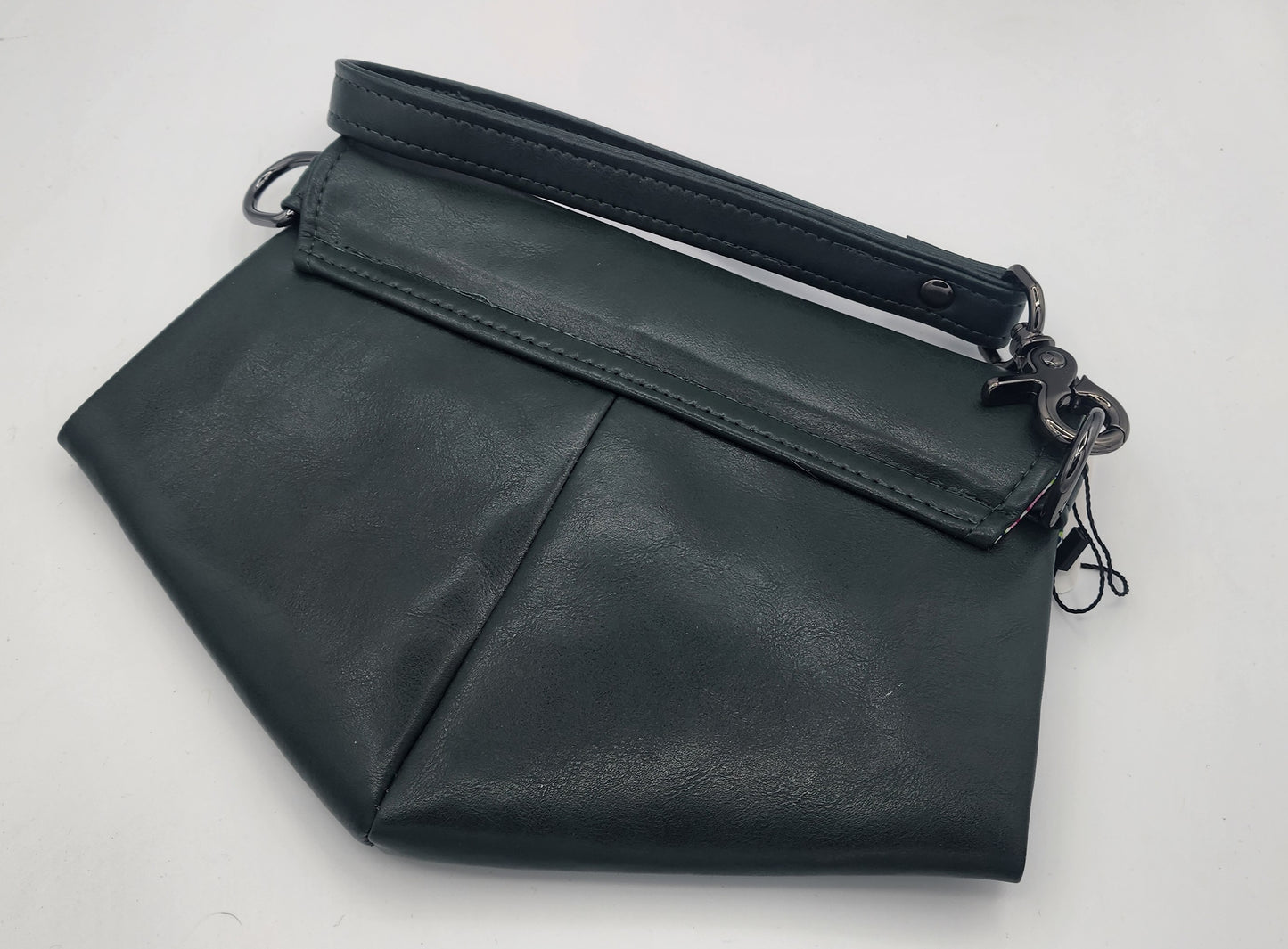 Skye Wristlet Large - Green Faux Leather