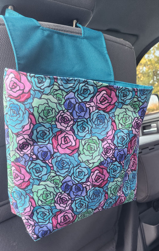 Car Trash Can - Stained Glass Roses