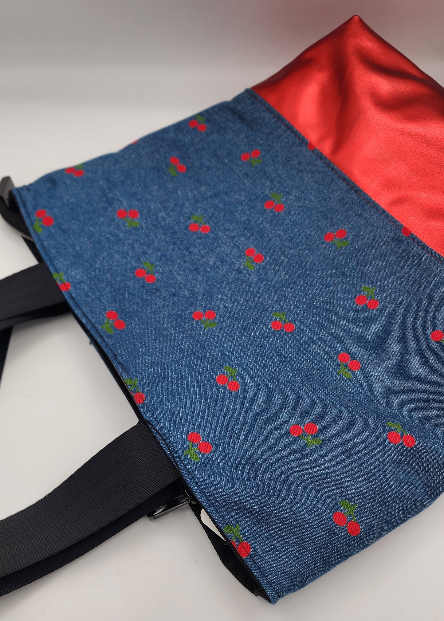 Tuesday Tote - Denim with Cherries