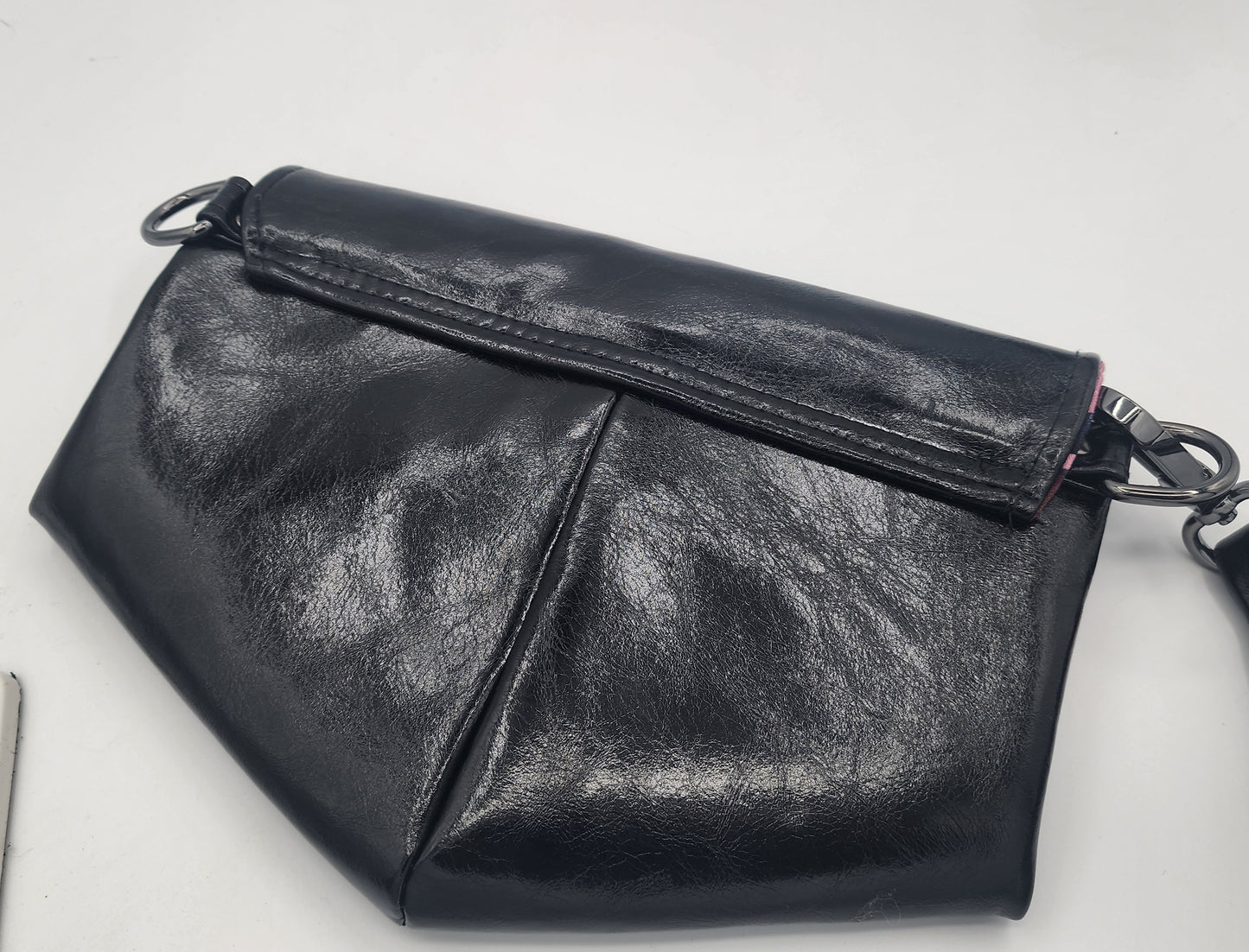 Skye Wristlet Large - Black Faux Leather