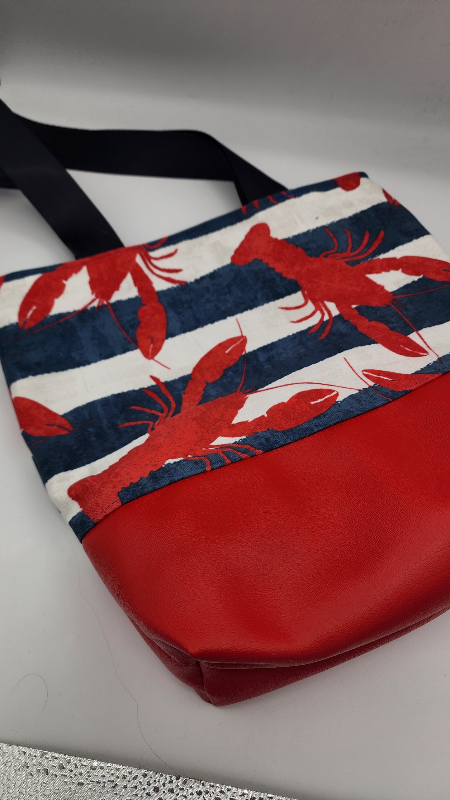 Tuesday Tote - Lobster Stripe Canvas