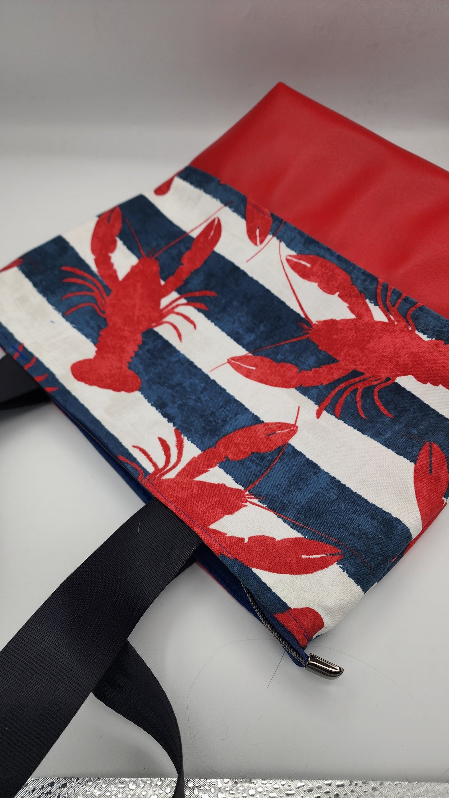 Tuesday Tote - Lobster Stripe Canvas