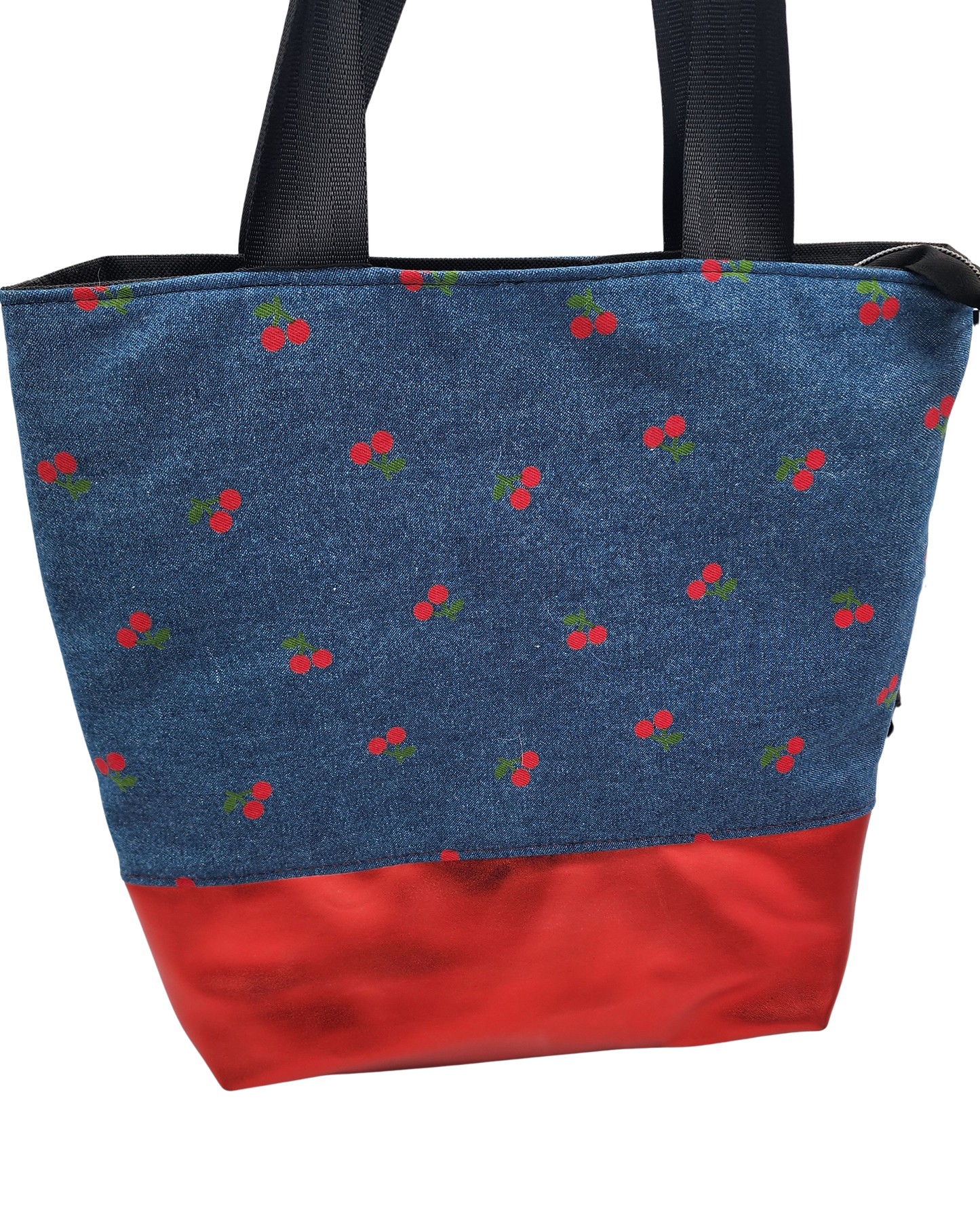 Tuesday Tote - Denim with Cherries