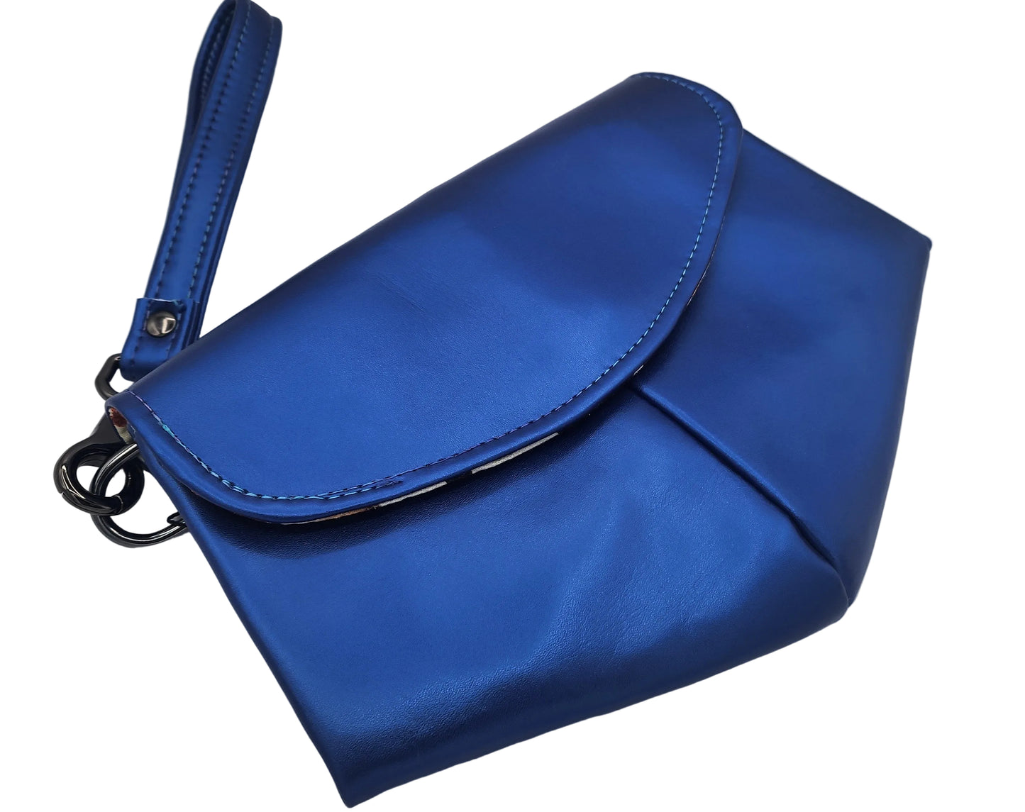 Skye Wristlet Large - Blue with Cat Interior