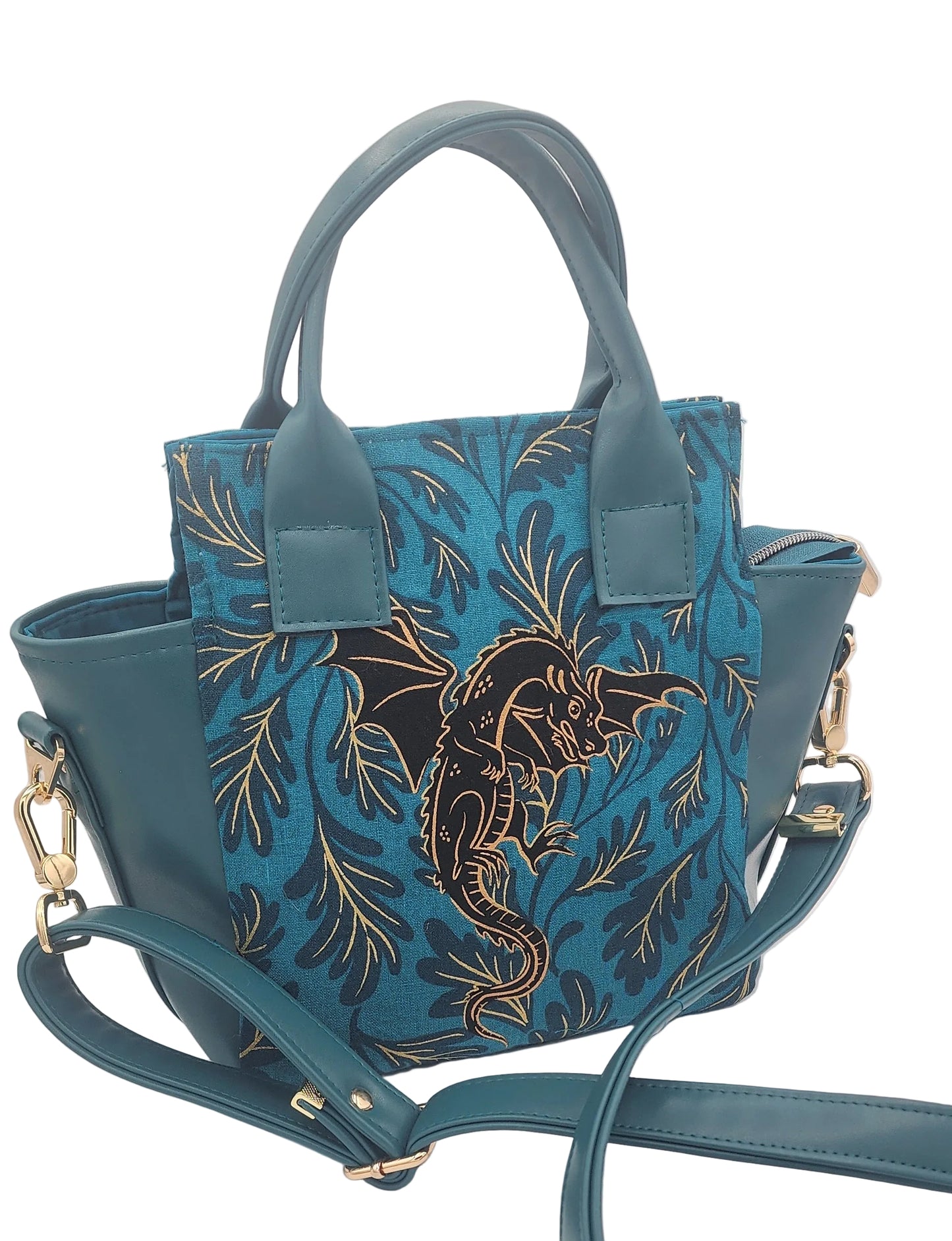 Valora Handbag - Teal Dragons